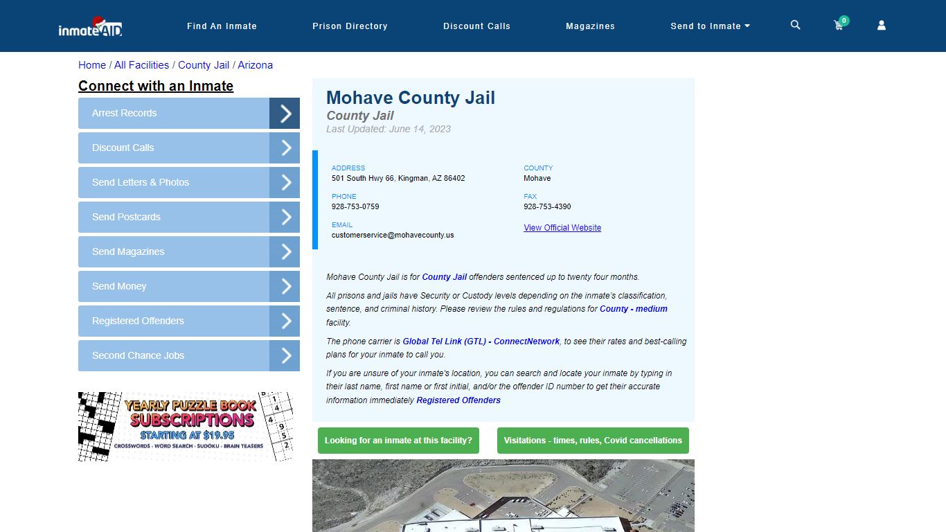 Mohave County Jail - Inmate Locator - Kingman, AZ