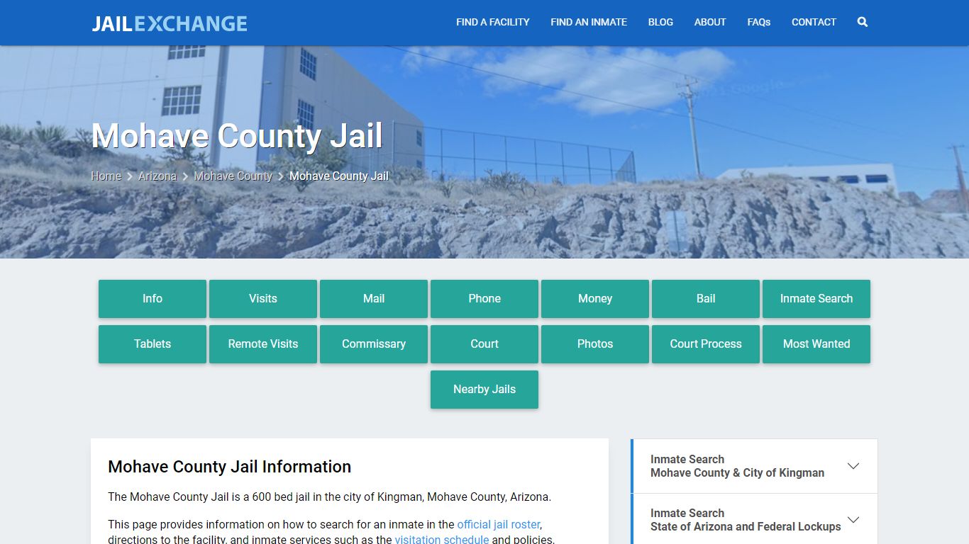 Mohave County Jail, AZ Inmate Search, Information